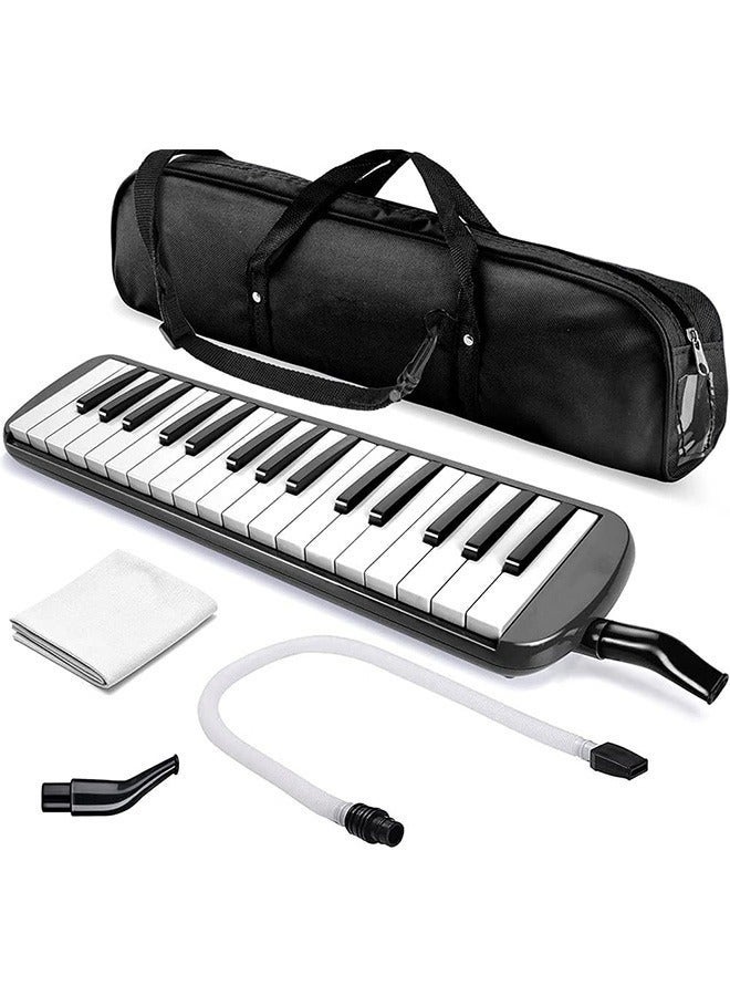 Bukela 32 Keys Double Tubes Mouthpiece Air Piano Keyboard Musical Instrument with Carrying Bag 32 Keys, Black. - Image 1